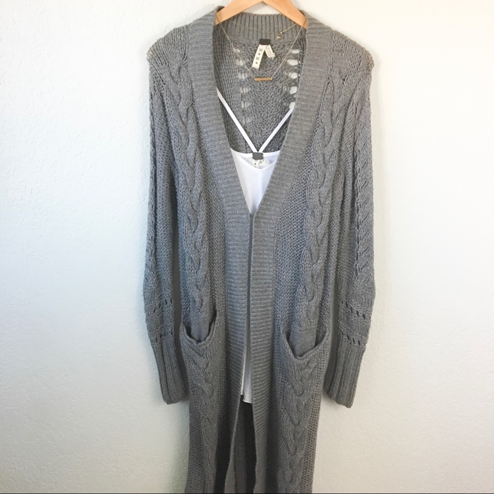 Free People We The Free Long Open-Knit Sweater